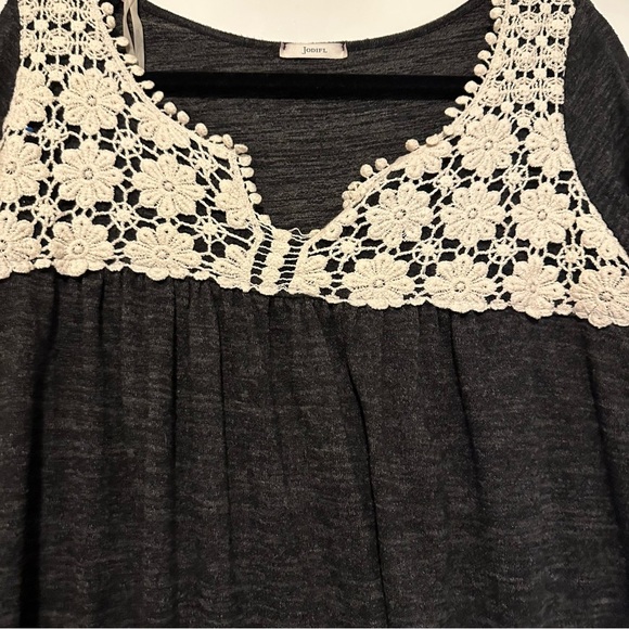 Jodifl black knee length floral embroidered dress size L - Picture 2 of 7